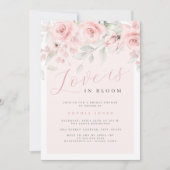 Roze Blush Bloemen Liefde is in Bloom Bruids Douch Kaart (Voorkant)