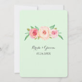 Roze Blush Bloemen Munt Bruiloft Uitnodigingen (Voorkant)