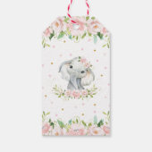 Roze Blush Bloemen Schattigee Olifant Dank u Favor Cadeaulabel (Achterkant)