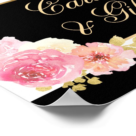 Roze Blush Bloemen Trouwkaarten en Geschenken Teke Poster (Hoek)