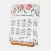 Roze Blush Bloemen Trouwstoel Grafiek Acryl Bord (Hoek)