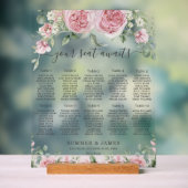 Roze Blush Bloemen Trouwstoel Grafiek Acryl Bord (Neutraal)