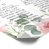 Roze Blush Bloemen Trouwstoel Grafiek Poster (Hoek)