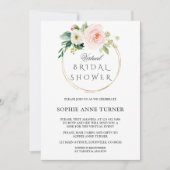 Roze Blush Bloemen Virtuele Bruiloft Met Post Kaart (Voorkant)