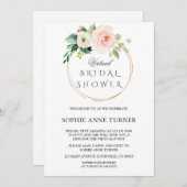 Roze Blush Bloemen Virtuele Bruiloft Met Post Kaart (Voorkant / Achterkant)