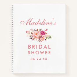 Roze Blush Bloemen Vrijgezellenfeest Geschenklijst Notitieboek