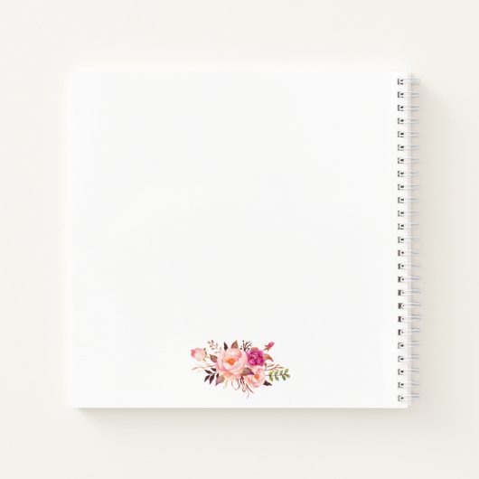 Roze Blush Bloemen Vrijgezellenfeest Geschenklijst Notitieboek (Achterkant)