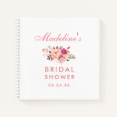 Roze Blush Bloemen Vrijgezellenfeest Geschenklijst Notitieboek (Voorkant)