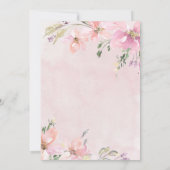 Roze Blush Bloemen Waterverf Modern Bruiloft Kaart (Achterkant)
