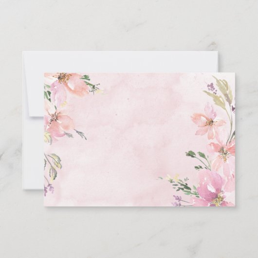 Roze Blush Bloemen Waterverf Modern Bruiloft Save The Date (Achterkant)