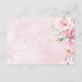 Roze Blush Bloemen Waterverf Modern Details Informatiekaartje (Achterkant)