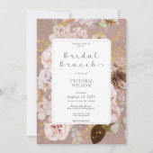  roze blush bloemenbruids brunch kaart (Voorkant)