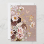  roze blush bloemenbruids brunch kaart (Achterkant)