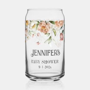 Roze Blush Bloemendrop Speciale Moeder-to-Be & Fam Blikvorm Glas