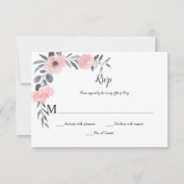 Roze Blush Bloemendruppel - Wit - Trouwen | RSVP Kaartje