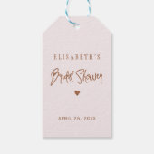 Roze blush bloemenkoper vrijgezellenfeest dank u cadeaulabel (Achterkant)
