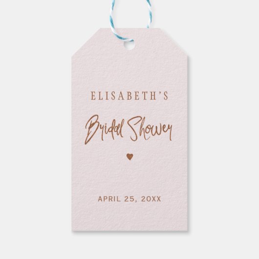 Roze blush bloemenkoper vrijgezellenfeest dank u cadeaulabel (Achterkant)