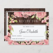 Roze blush bloemenrustieke bruid om receptkaart te (Voorkant / Achterkant)