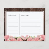 Roze blush bloemenrustieke bruid om receptkaart te (Achterkant)