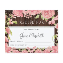 Roze blush bloemenrustieke bruid om receptkaart te