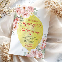 Roze Blush Bloemige Citroen Main Squeeze 1e Verjaa