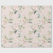 Roze Blush Bloemige Eucalyptus  Cadeaupapier (Vlak)