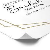 Roze Blush Bloemige Geometrische Bruids Bruiloft O Poster (Hoek)