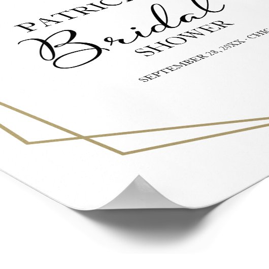 Roze Blush Bloemige Geometrische Bruidsdouche Welk Poster (Hoek)