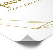 Roze Blush Bloemige Geometrische Favorieten Bord Poster (Hoek)