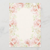 Roze Blush Bloemrijke Elegante Romantische Bruilof Kaart (Achterkant)