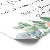 Roze Blush Bloemrijke Liefde is Zoete Neem een Tek Poster (Hoek)