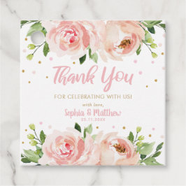 Roze Blush Bloemrozen Baby Shower Bedankt Bedankjes Labels