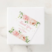 Roze Blush Bloemrozen Baby Shower Bedankt Bedankjes Labels (In situ)