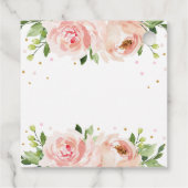 Roze Blush Bloemrozen Baby Shower Bedankt Bedankjes Labels (Achterkant)