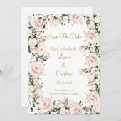 Roze blush bloesem bewaar de datum kaart (Voorkant / Achterkant)