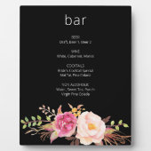 Roze Blush Blooming Floral Bar Easel Black Fotoplaat (Voorkant)