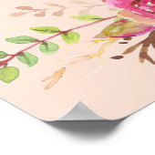 Roze Blush Blooming Floral Bar - Roze Poster (Hoek)