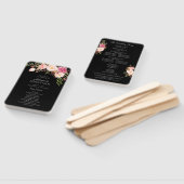Roze blush Blooming Floral Wedding Program Black Handwaaier (Niet-gemonteerd)