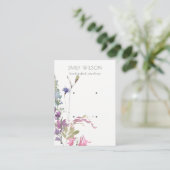 Roze Blush Blue Bell Flora Bunch 2 Earling Display Visitekaartje (Staand voorkant)