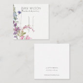 Roze Blush Blue Bell Flora Bunch Hair Clip Display Vierkante Visitekaartje (Voorkant / Achterkant)