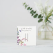 Roze Blush Blue Bell Flora Bunch Hair Clip Display Vierkante Visitekaartje (Staand voorkant)