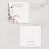 Roze Blush Blue Bell Floral Bunch Earring Display Vierkante Visitekaartje (Voorkant / Achterkant)