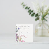 Roze Blush Blue Bell Floral Bunch Earring Display Vierkante Visitekaartje (Staand voorkant)