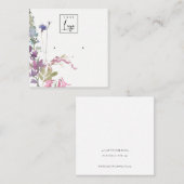 Roze Blush Blue Bell Floral Bunch Earring Display Vierkante Visitekaartje (Voorkant / Achterkant)