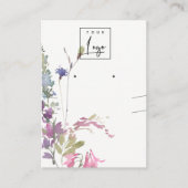 Roze blush Blue Bell Floral Bunch Earring Ketting Visitekaartje (Voorkant)