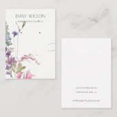 Roze blush Blue Bell Floral Bunch Earring Ketting Visitekaartje (Voorkant / Achterkant)