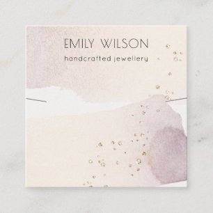 Roze Blush Blue Bell Floral Bunch Ketting Display Vierkante Visitekaartje