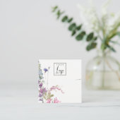 Roze Blush Blue Bell Floral Bunch Ketting Display Vierkante Visitekaartje (Staand voorkant)