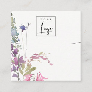 Roze Blush Blue Bell Floral Bunch Ketting Display Vierkante Visitekaartje