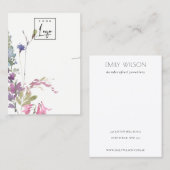 Roze Blush Blue Bell Floral Bunch Ketting Display Visitekaartje (Voorkant / Achterkant)